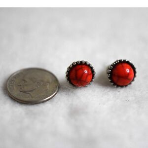 Southwestern Red Fashion Faux Turquoise Small Stud Post Like New Earrings